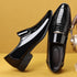 Men's Dress Shoes Elegant Animal Texture Slip-On for Weddings and Office Parties